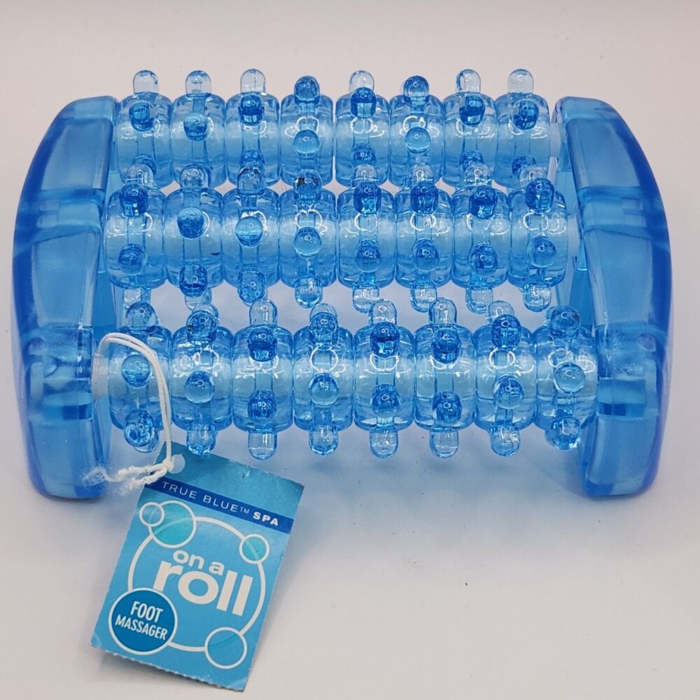 Vtg Bath & Body Works Translucent Blue Plastic Massager With Rollers NEW